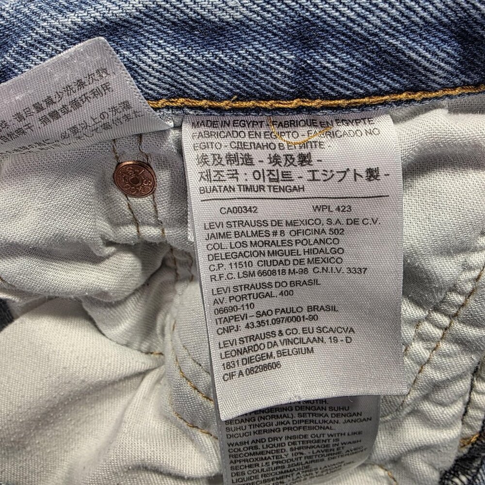 Levis 501 Jeans Mens 40x30 Blue Button Fly Straight Leg Denim Medium Wash - Picture 9 of 11